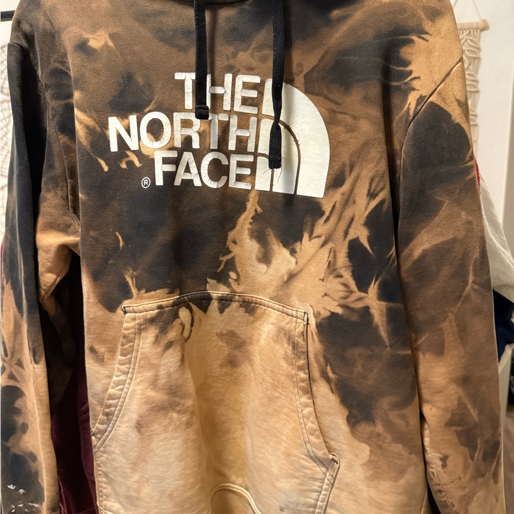 One of a kind vintage bleached out north face hoodie.